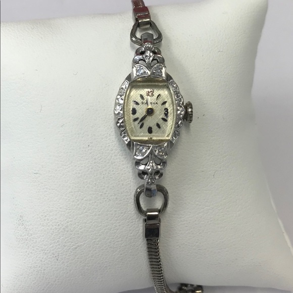Bulova Accessories - SOLD ❌Antique Bulova Watch 14k White Gold & Diamonds